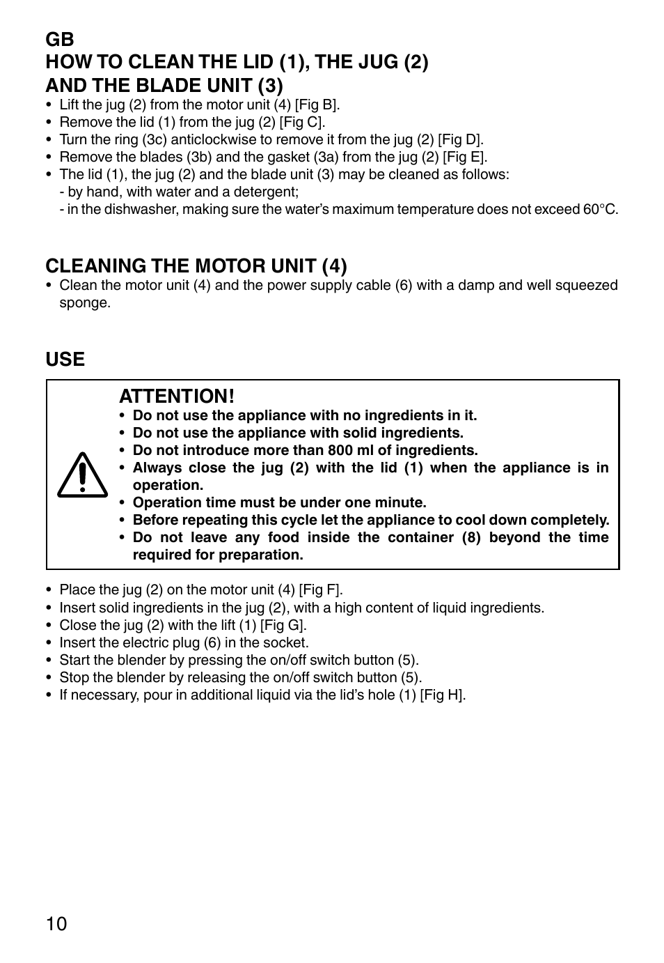 Cleaning the motor unit (4), Attention | Imetec ECO BL User Manual | Page 15 / 42