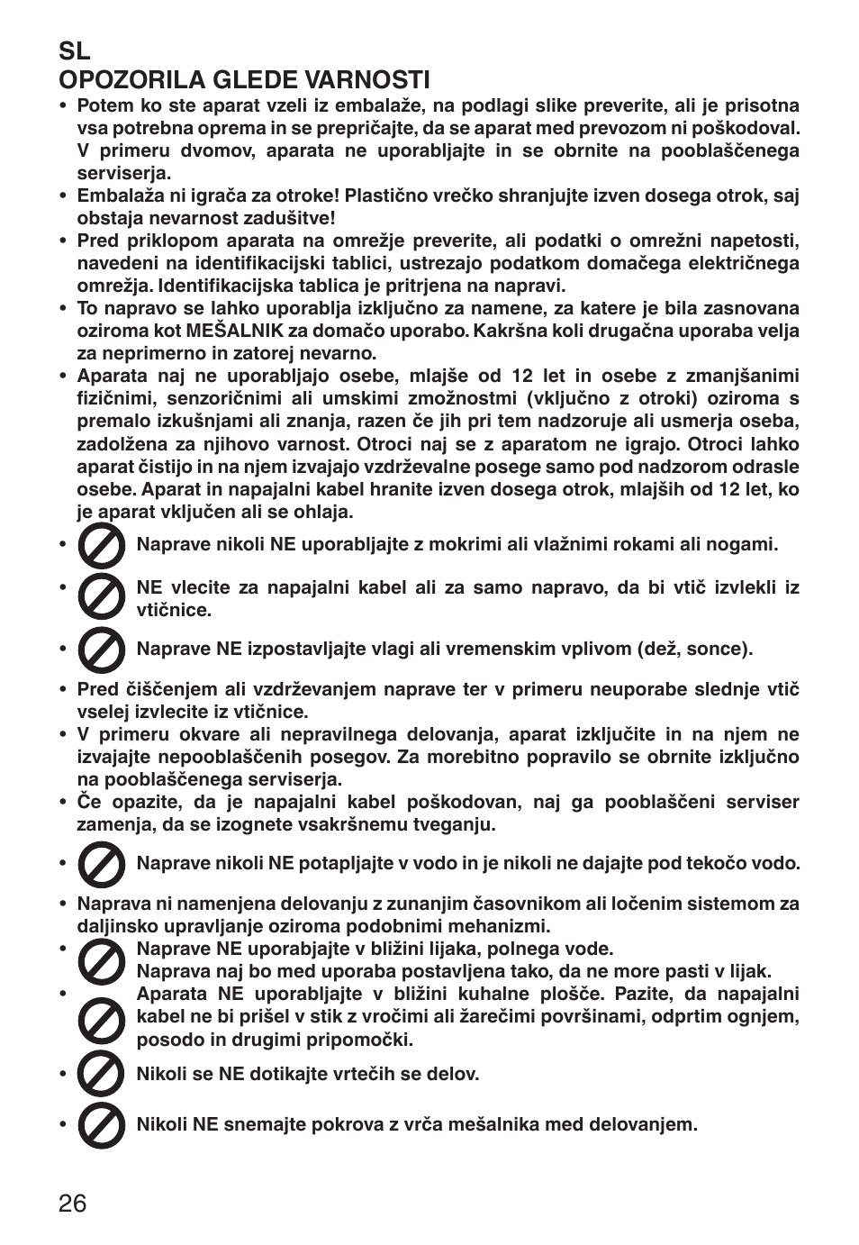 Sl opozorila glede varnosti | Imetec ECO BL User Manual | Page 31 / 42