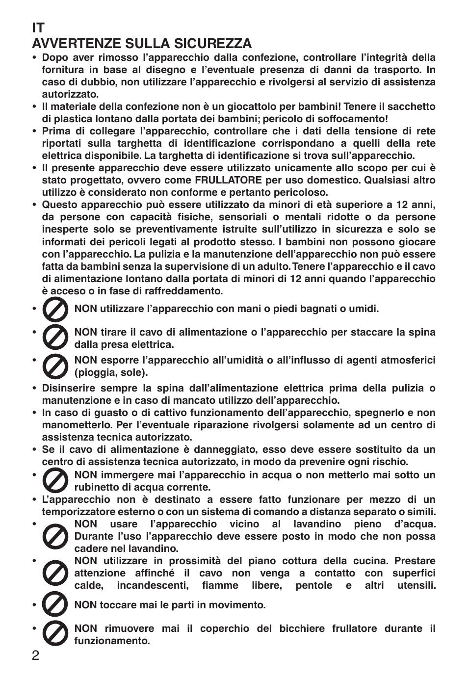 It avvertenze sulla sicurezza | Imetec ECO BL User Manual | Page 7 / 42