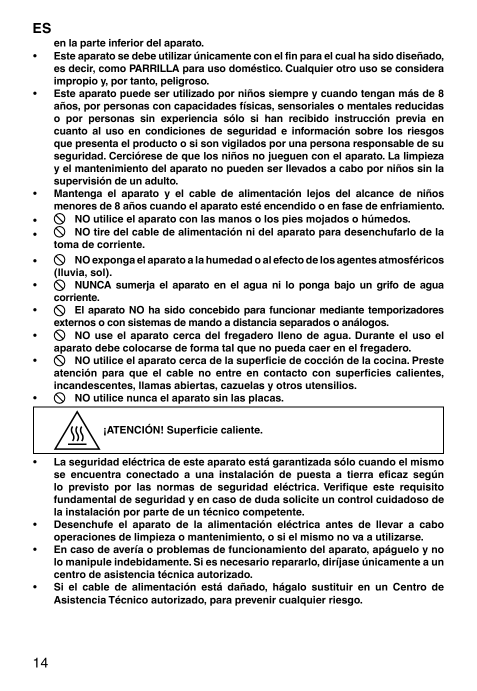 Es 14 | Imetec PROFESSIONAL SERIE GL 2000 User Manual | Page 16 / 50