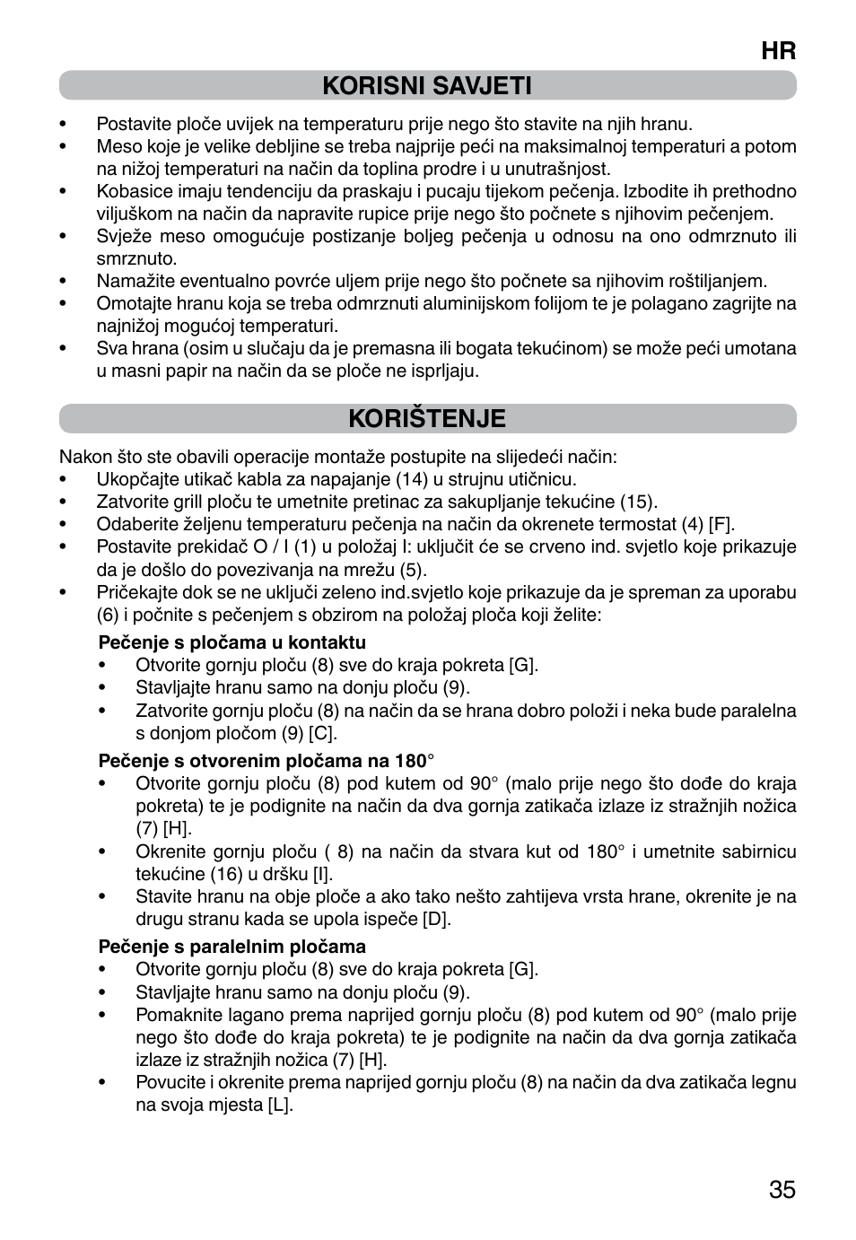 Hr 35 korisni savjeti, Korištenje | Imetec PROFESSIONAL SERIE GL 2000 User Manual | Page 37 / 50