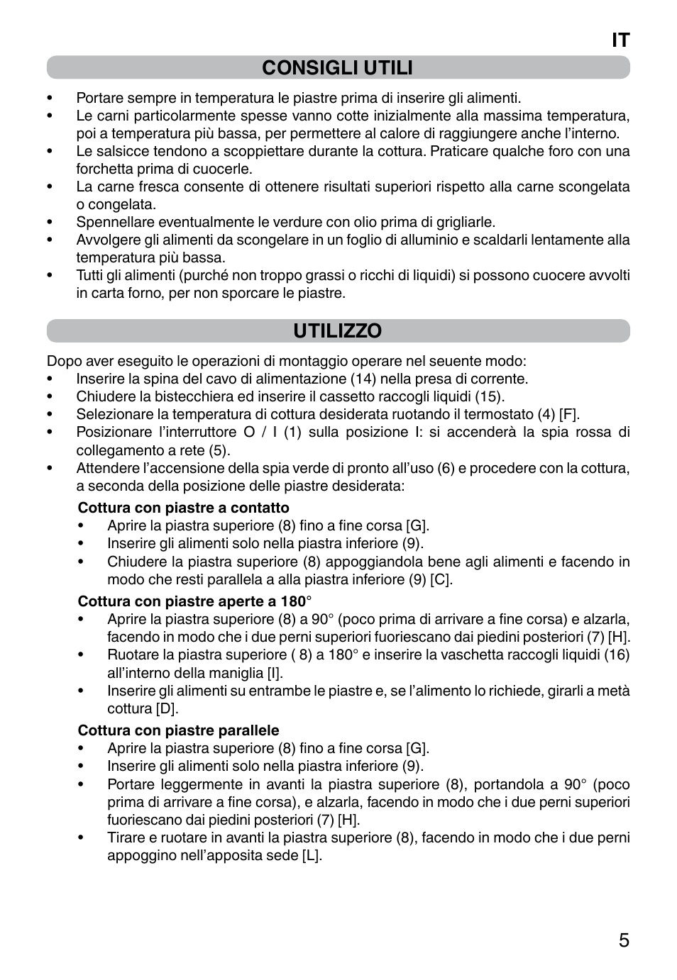 It 5 consigli utili, Utilizzo | Imetec PROFESSIONAL SERIE GL 2000 User Manual | Page 7 / 50