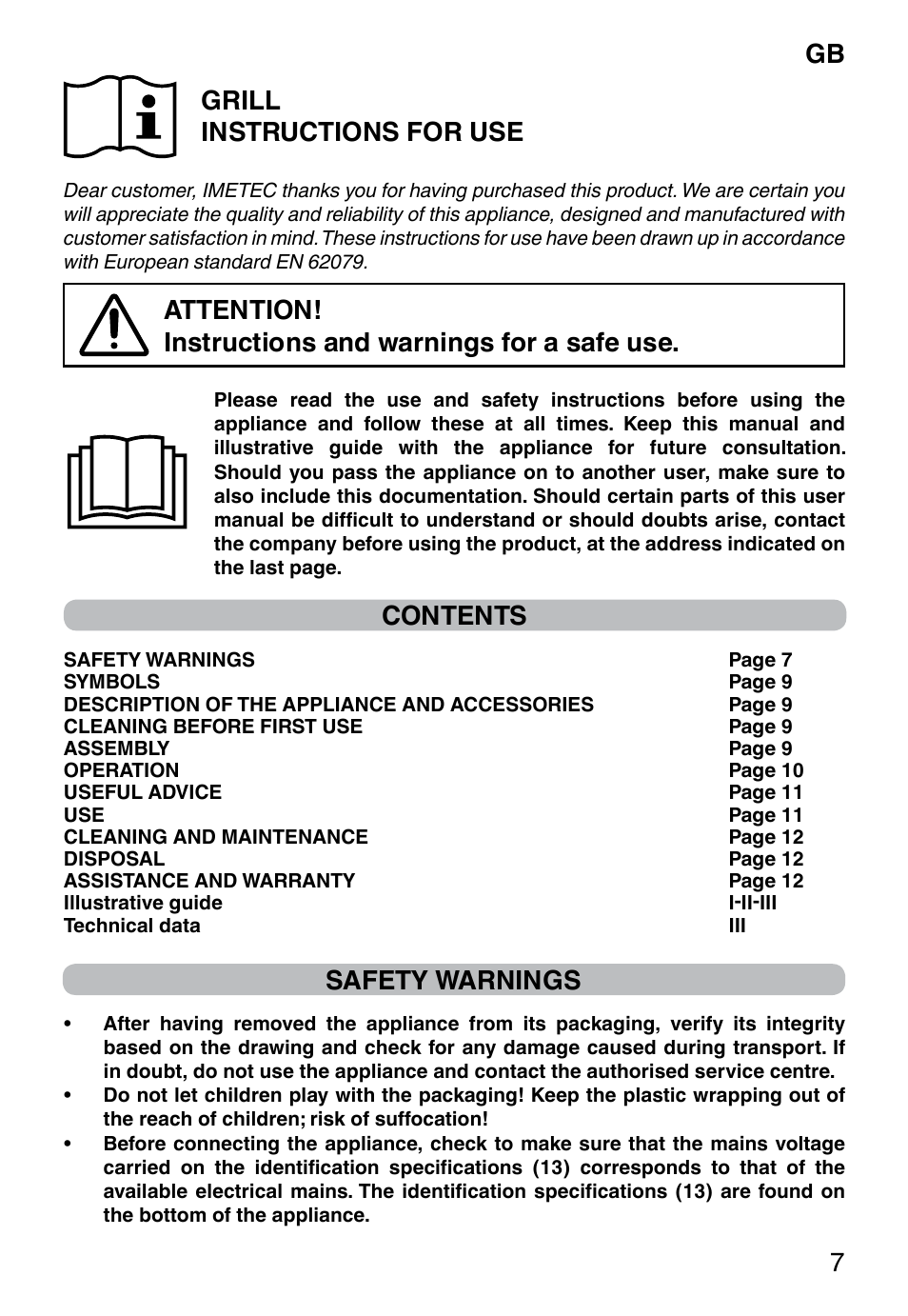 Imetec PROFESSIONAL SERIE GL 2000 User Manual | Page 9 / 50