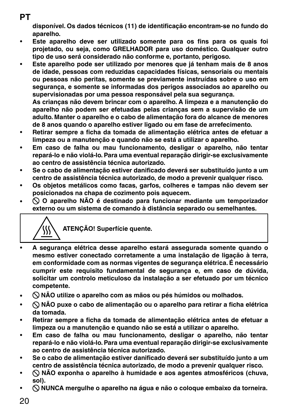 Pt 20 | Imetec DOLCEVITA GL5 User Manual | Page 22 / 56