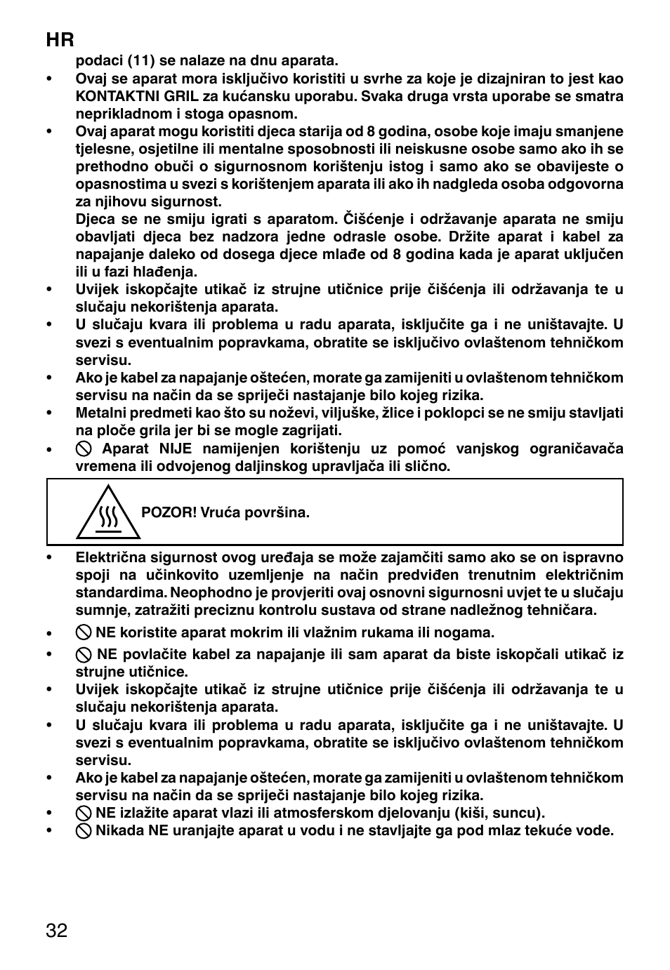 Hr 32 | Imetec DOLCEVITA GL5 User Manual | Page 34 / 56