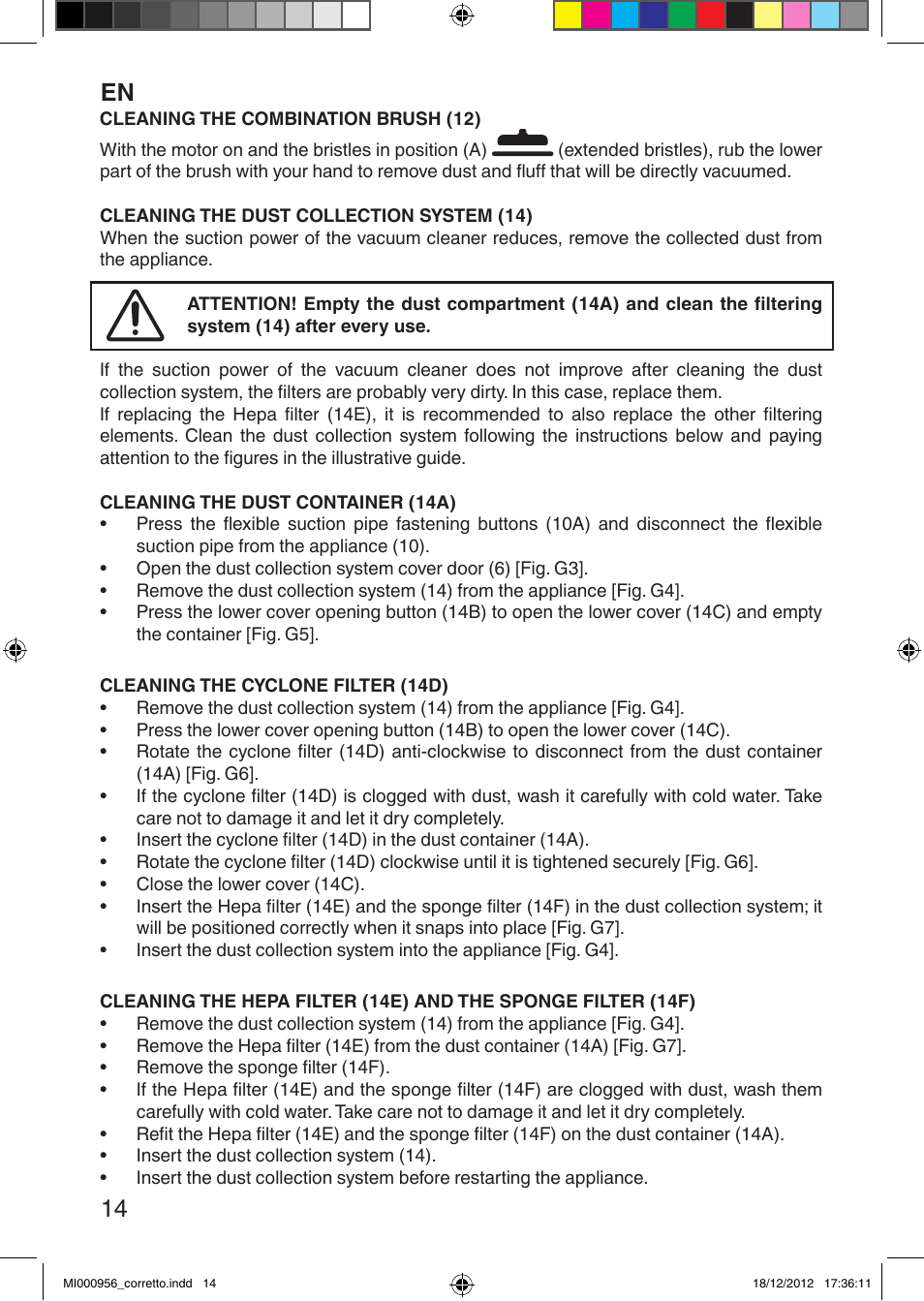 En 14 | Imetec SILENT POWER COMPACT User Manual | Page 16 / 34