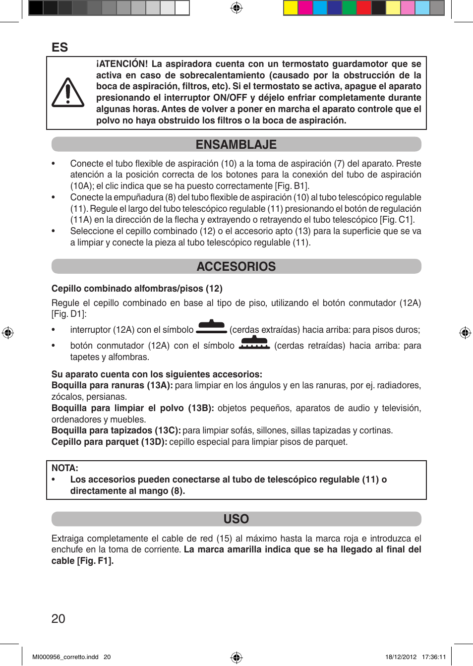 Es 20, Ensamblaje, Accesorios | Imetec SILENT POWER COMPACT User Manual | Page 22 / 34