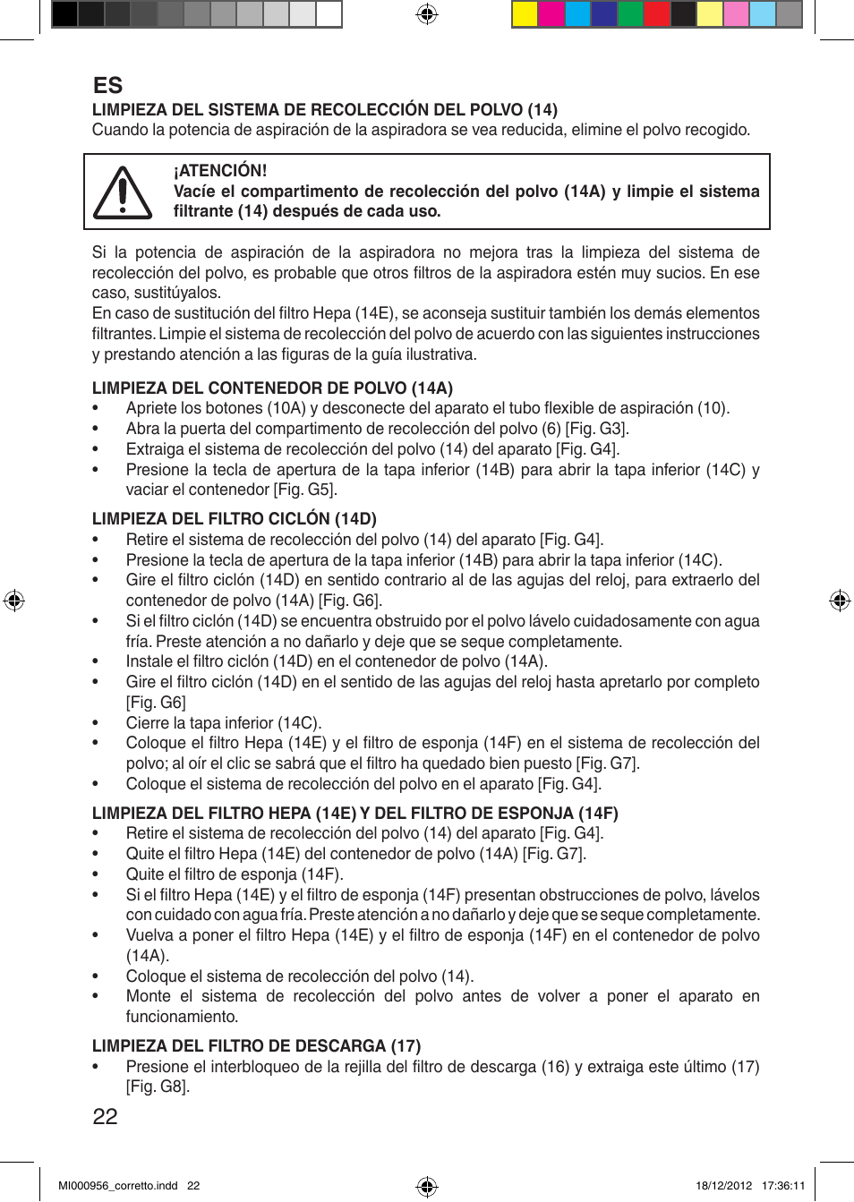 Es 22 | Imetec SILENT POWER COMPACT User Manual | Page 24 / 34