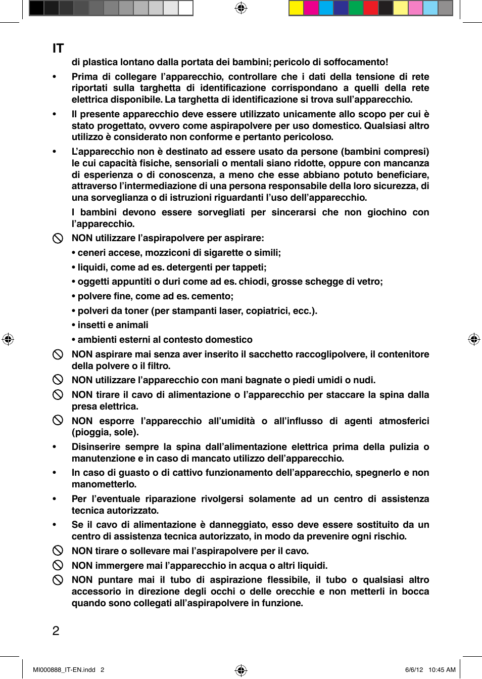 It 2 | Imetec PIUMA NEXT SACCO User Manual | Page 10 / 24