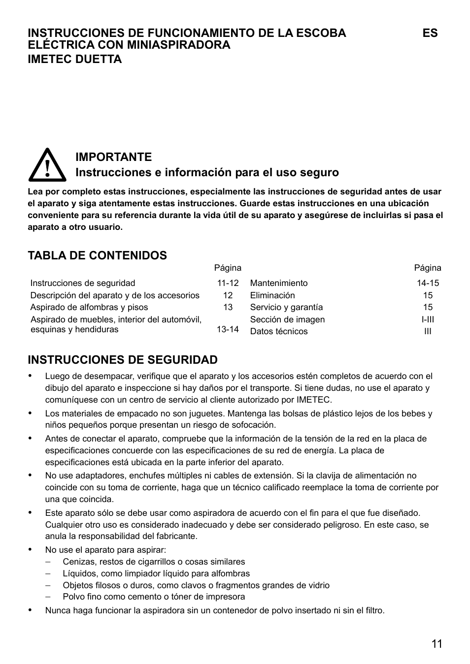 Imetec DUETTA User Manual | Page 13 / 27