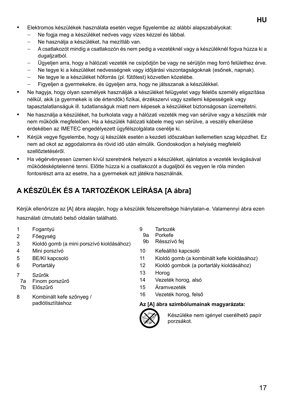 A készülék és a tartozékok leírása [a ábra | Imetec DUETTA User Manual | Page 19 / 27