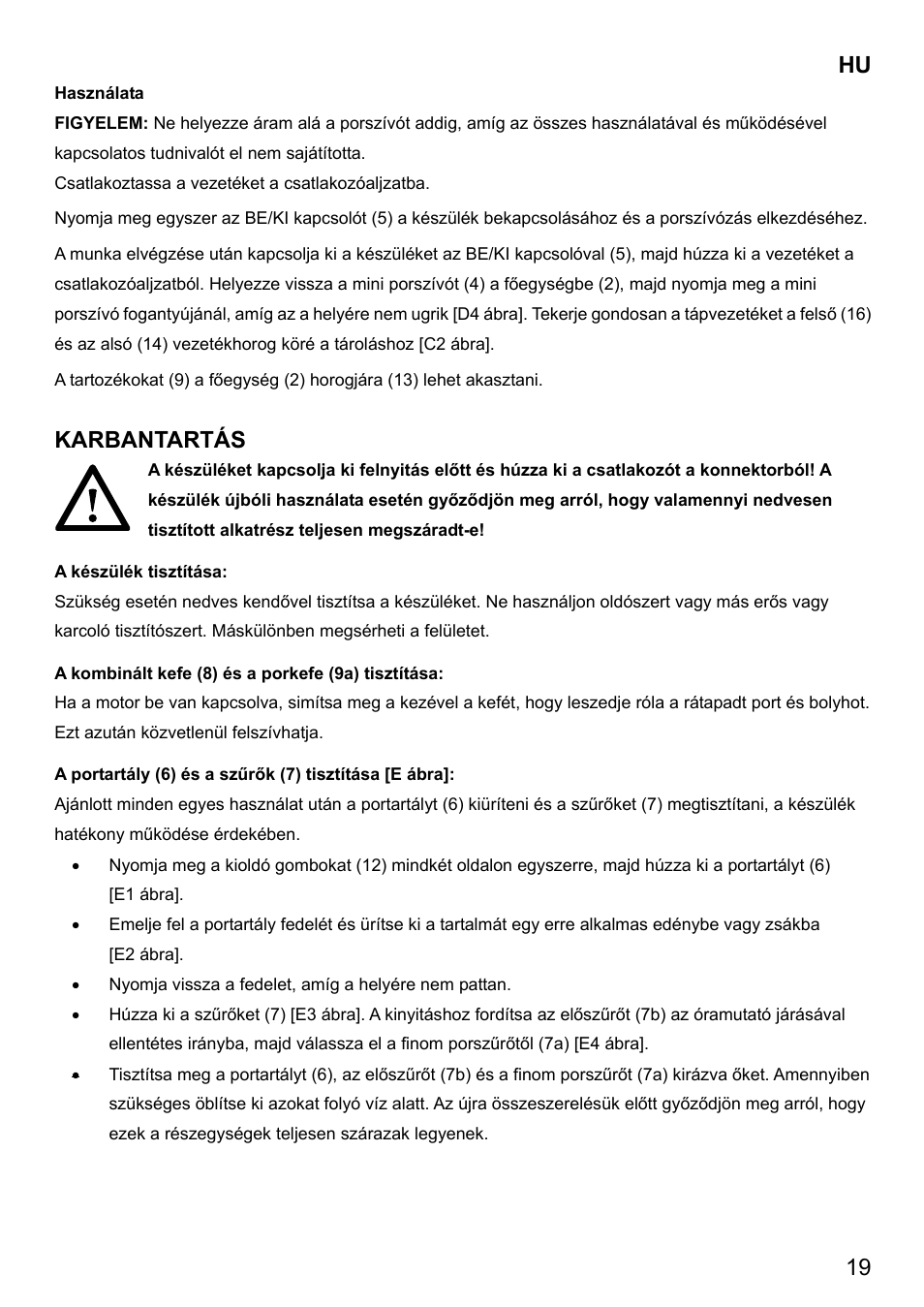 Karbantartás | Imetec DUETTA User Manual | Page 21 / 27