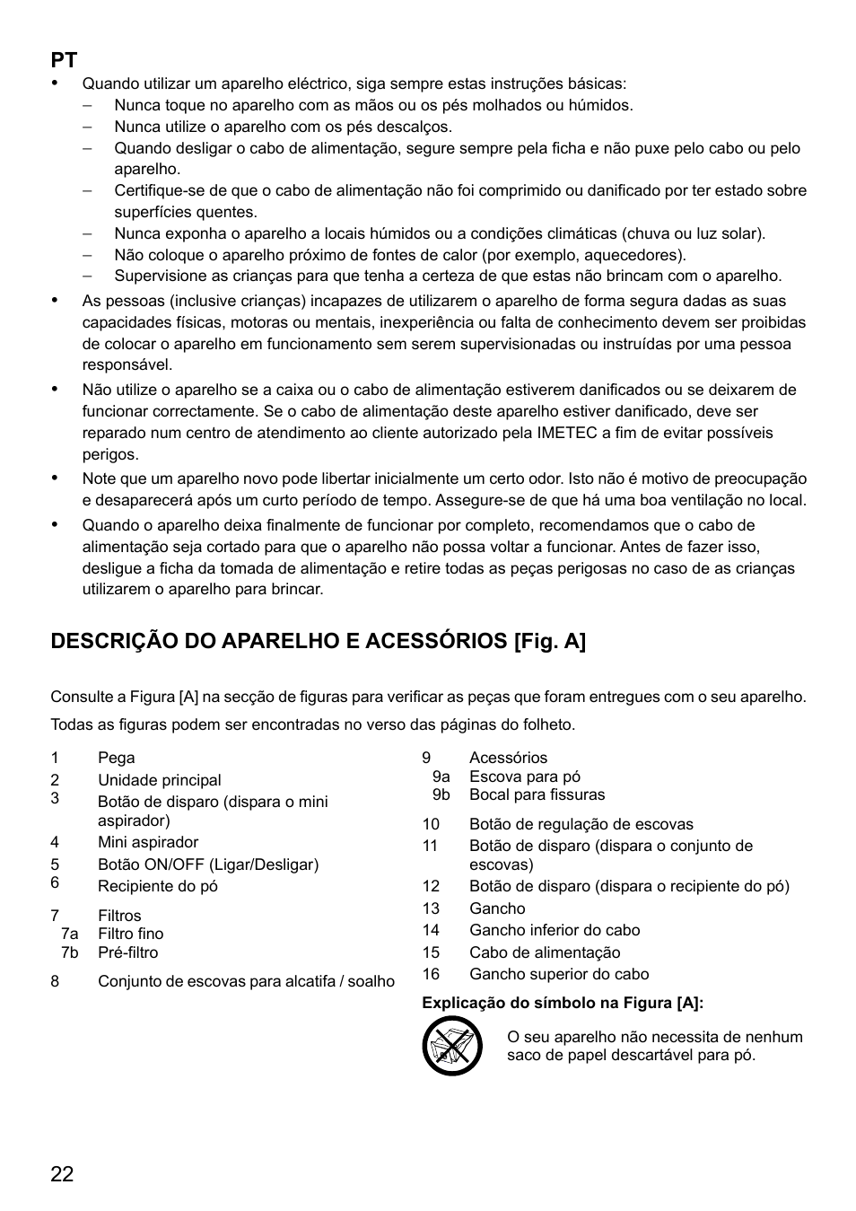 Descrição do aparelho e acessórios [fig. a | Imetec DUETTA User Manual | Page 24 / 27