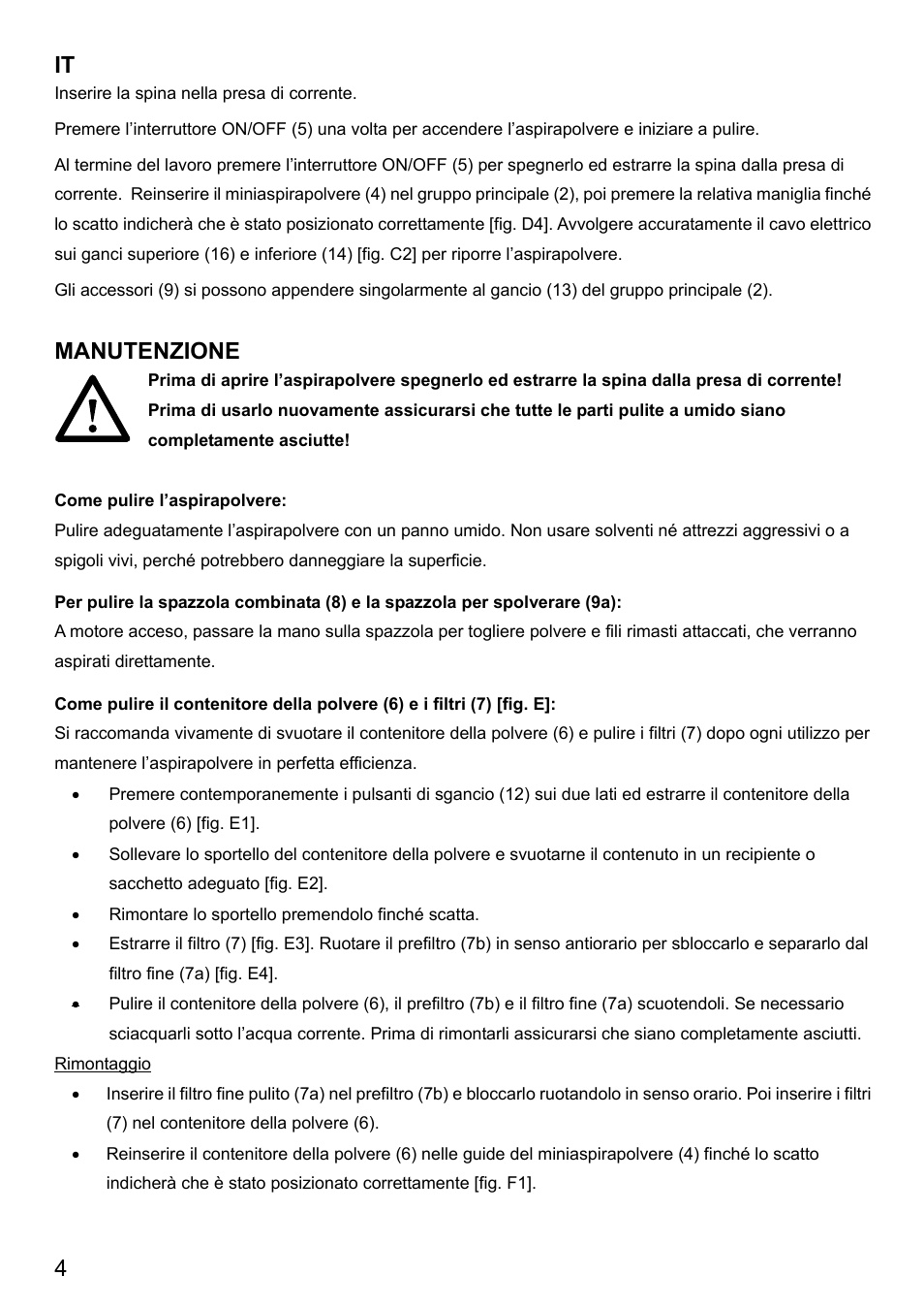 Manutenzione | Imetec DUETTA User Manual | Page 6 / 27