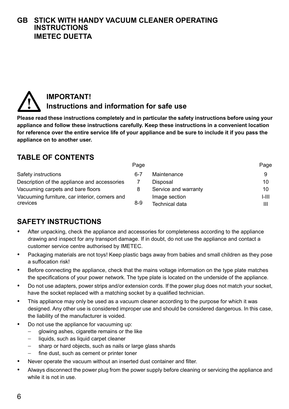 Imetec DUETTA User Manual | Page 8 / 27