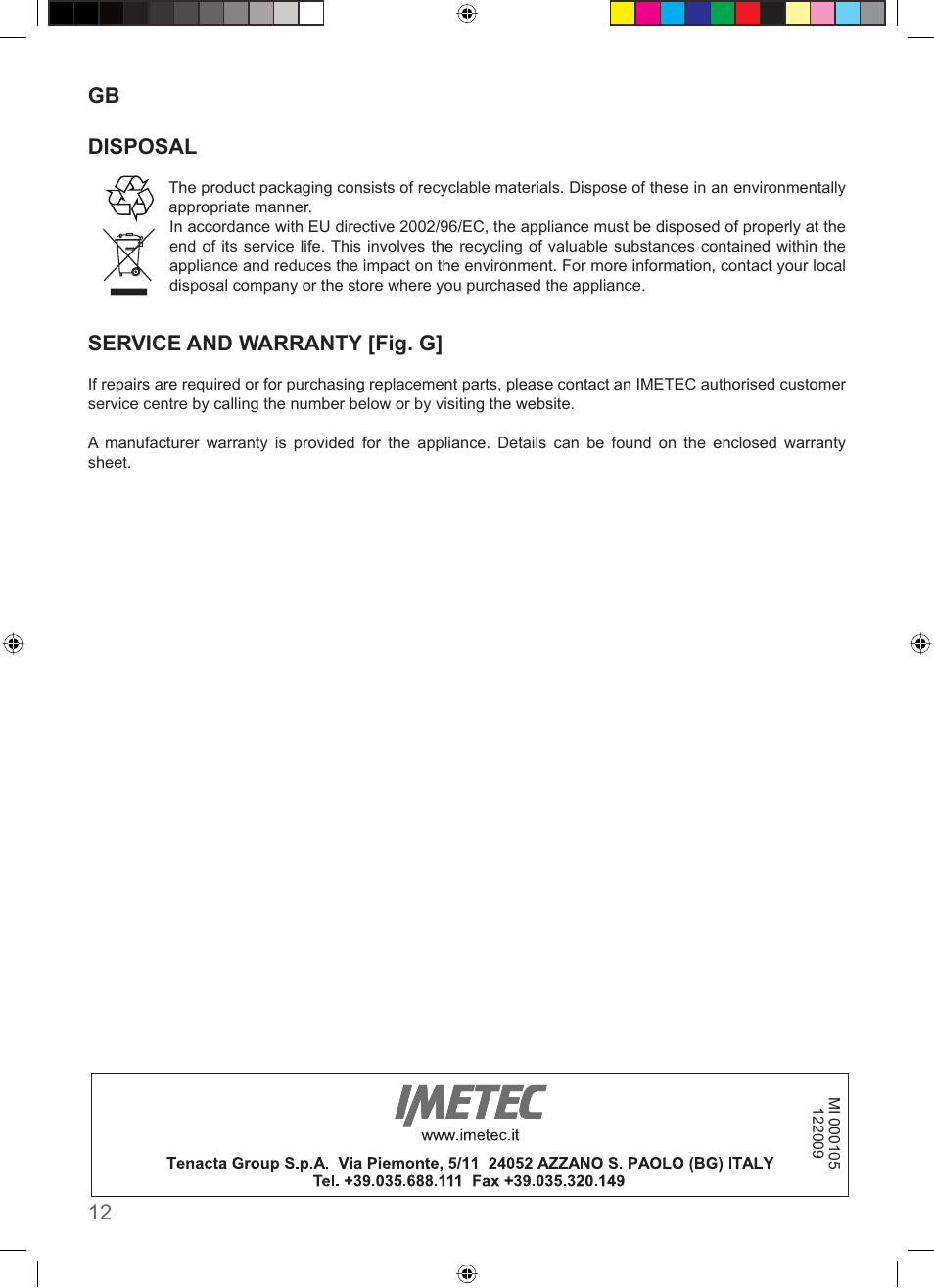 Imetec COMPACT SUPERPLATE User Manual | Page 14 / 32