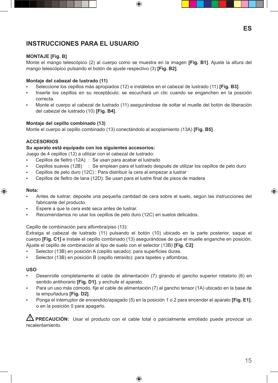 15 es instrucciones para el usuario | Imetec COMPACT SUPERPLATE User Manual | Page 17 / 32