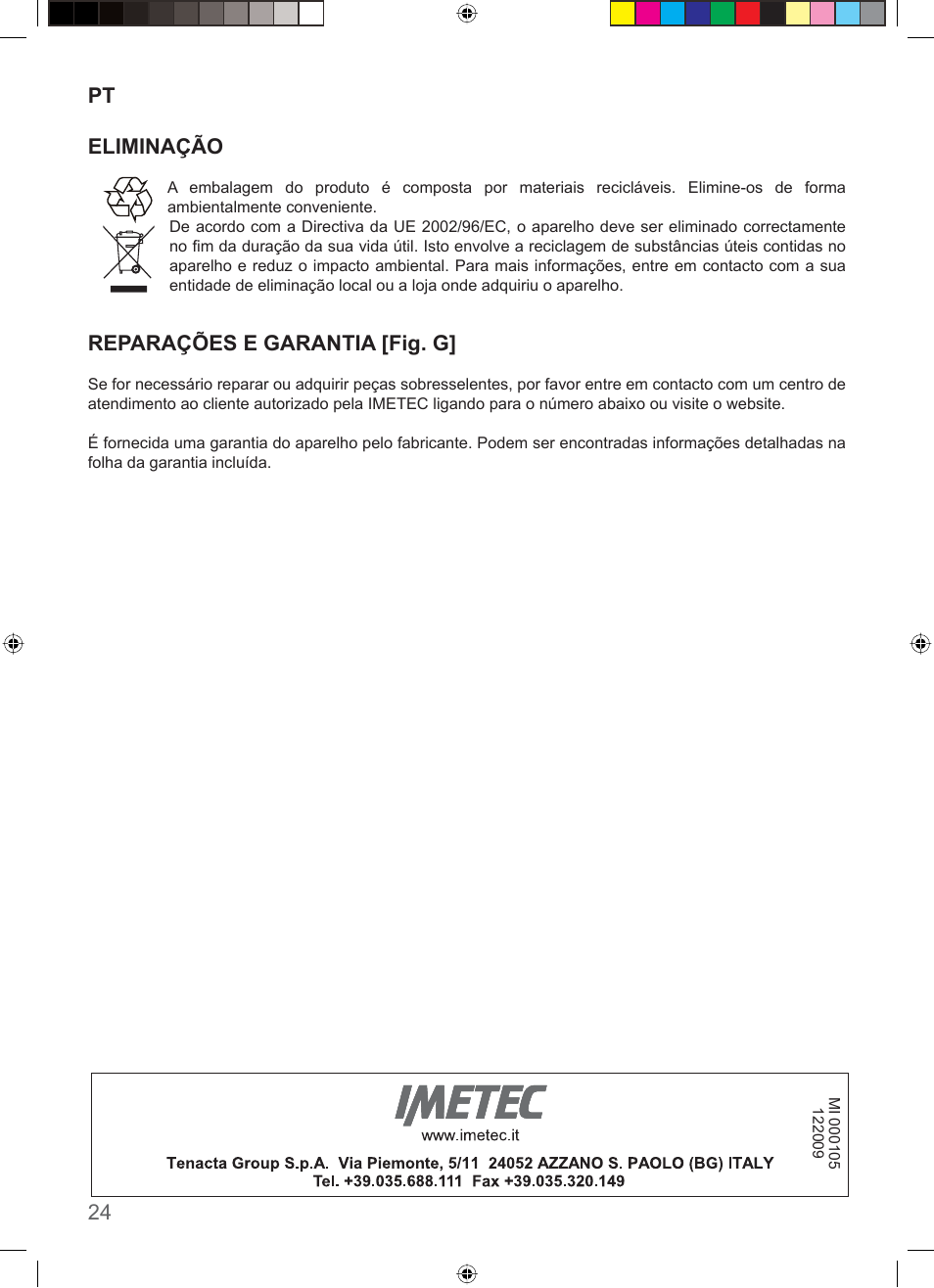Imetec COMPACT SUPERPLATE User Manual | Page 26 / 32