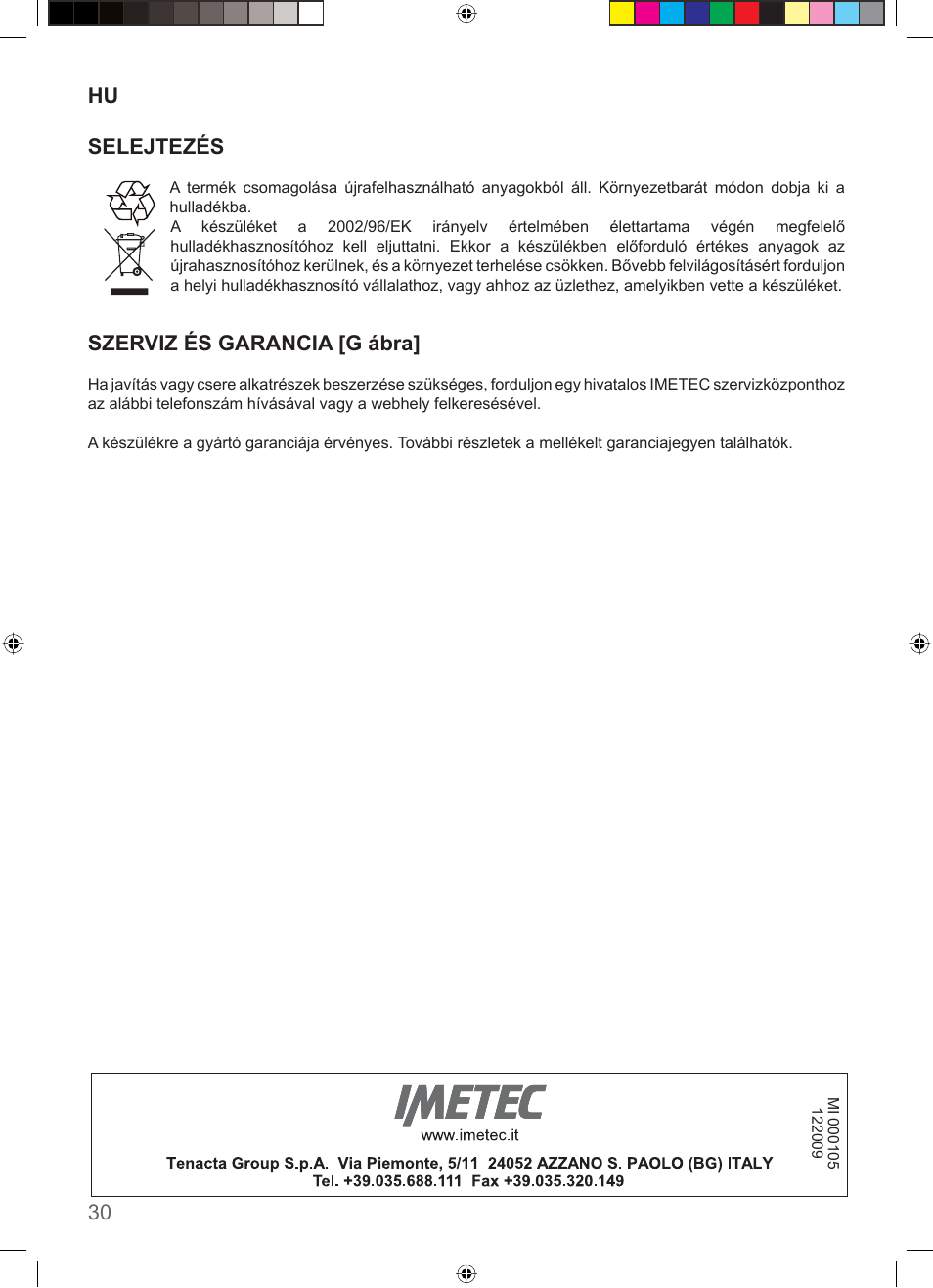 Imetec COMPACT SUPERPLATE User Manual | Page 32 / 32