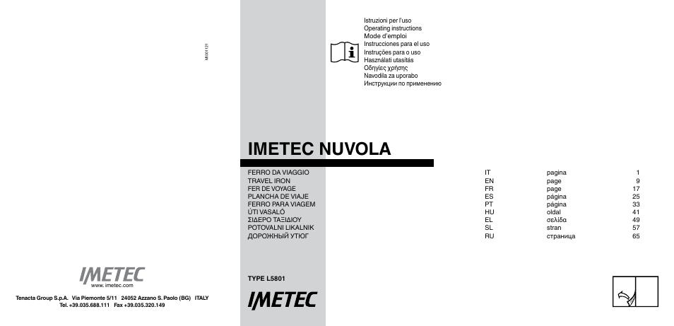 Imetec NUVOLA User Manual | 74 pages