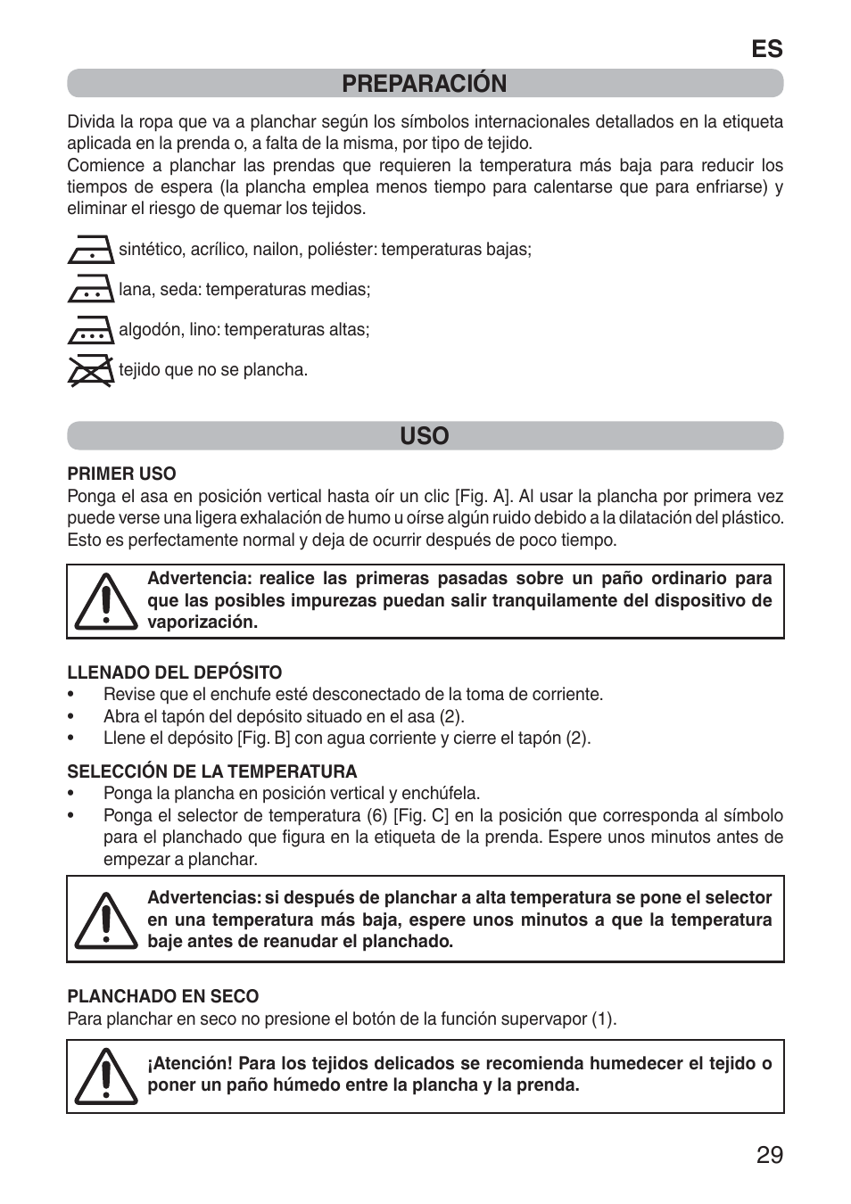 Es 29 preparación | Imetec NUVOLA User Manual | Page 31 / 74