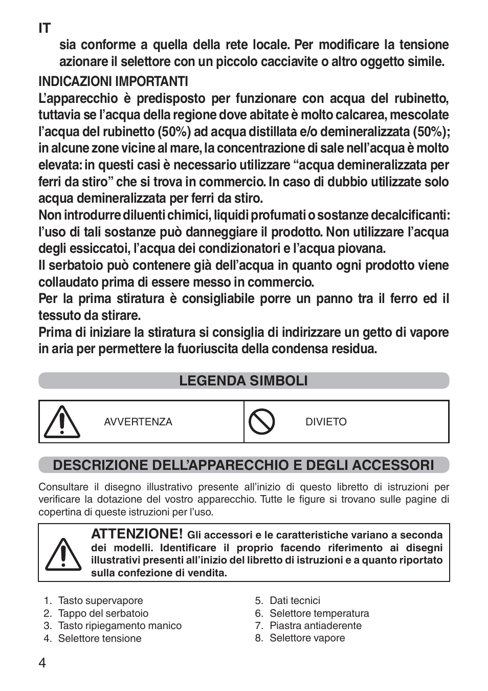 Imetec NUVOLA User Manual | Page 6 / 74