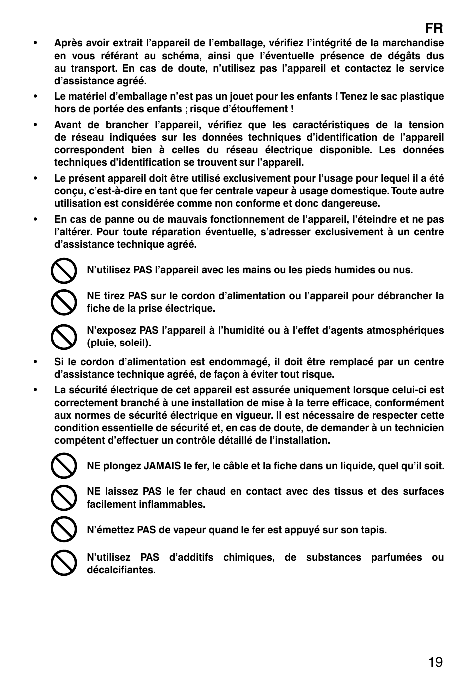 Fr 19 | Imetec INTELLIVAPOR ECO User Manual | Page 21 / 58