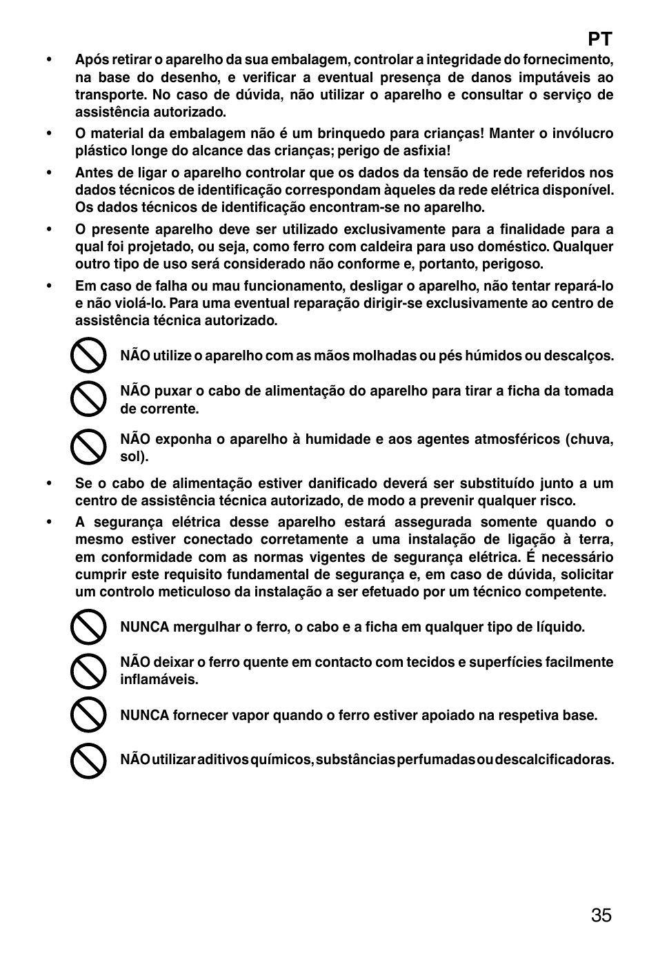 Pt 35 | Imetec INTELLIVAPOR ECO User Manual | Page 37 / 58