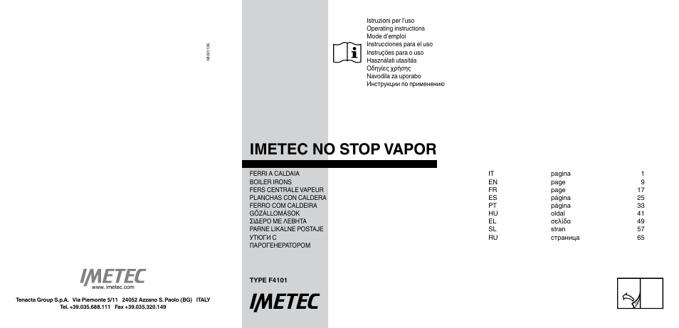 Imetec NO-STOP PROFESSIONAL ECO User Manual | 74 pages