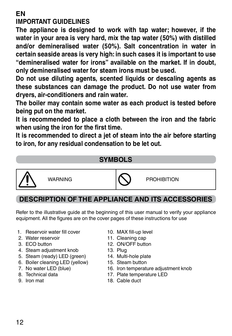 Description of the appliance and its accessories | Imetec NO-STOP PROFESSIONAL ECO User Manual | Page 14 / 74