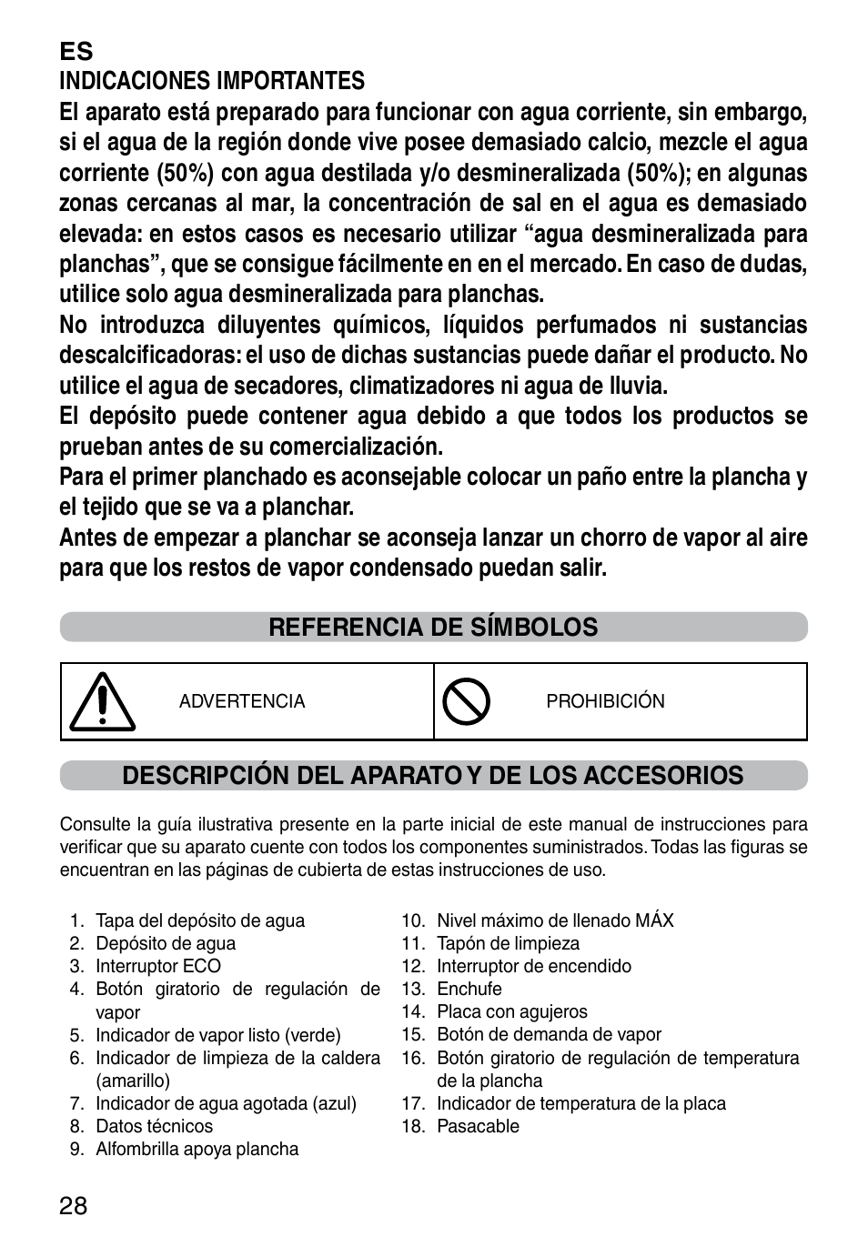 Descripción del aparato y de los accesorios | Imetec NO-STOP PROFESSIONAL ECO User Manual | Page 30 / 74