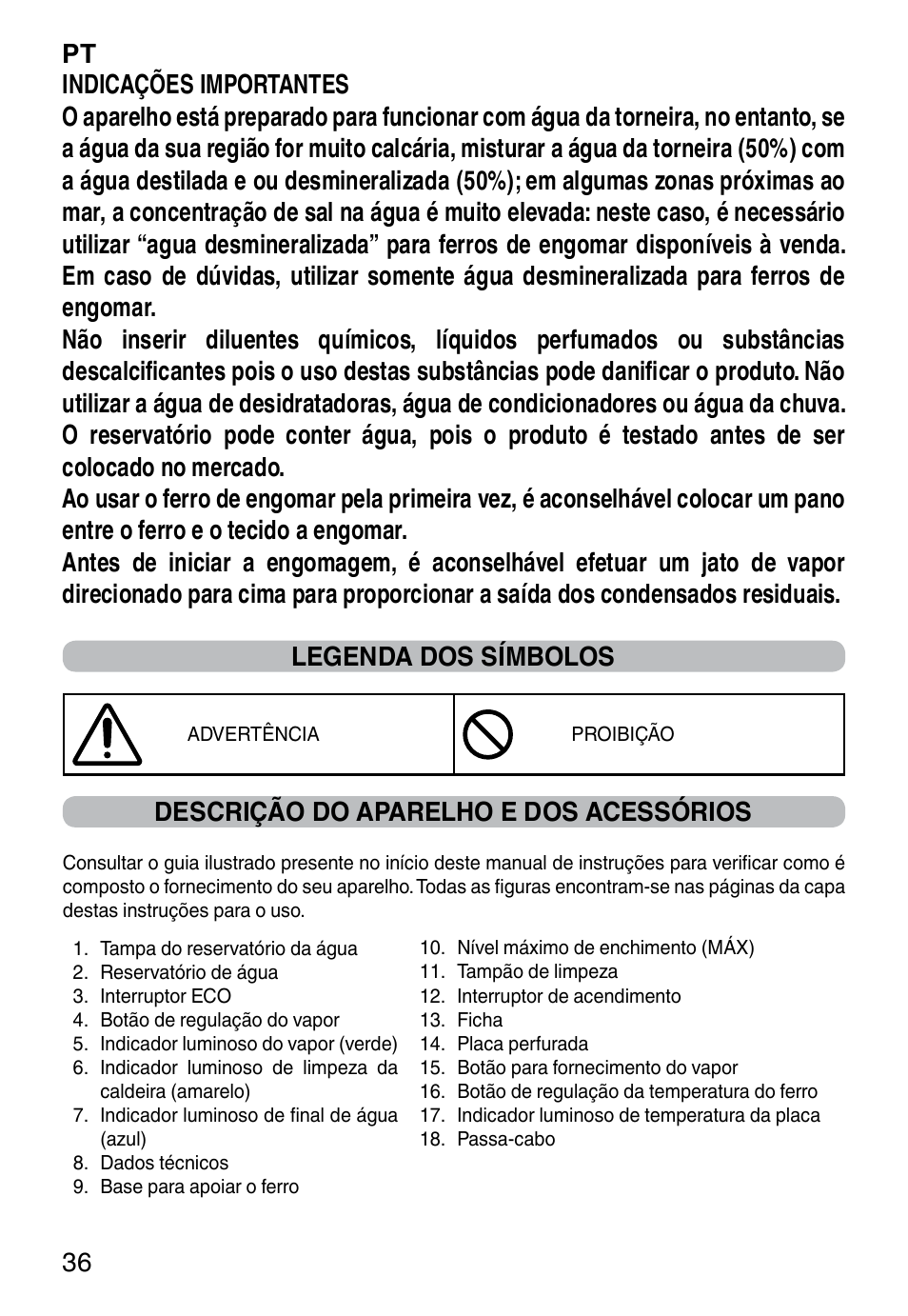 Descrição do aparelho e dos acessórios | Imetec NO-STOP PROFESSIONAL ECO User Manual | Page 38 / 74