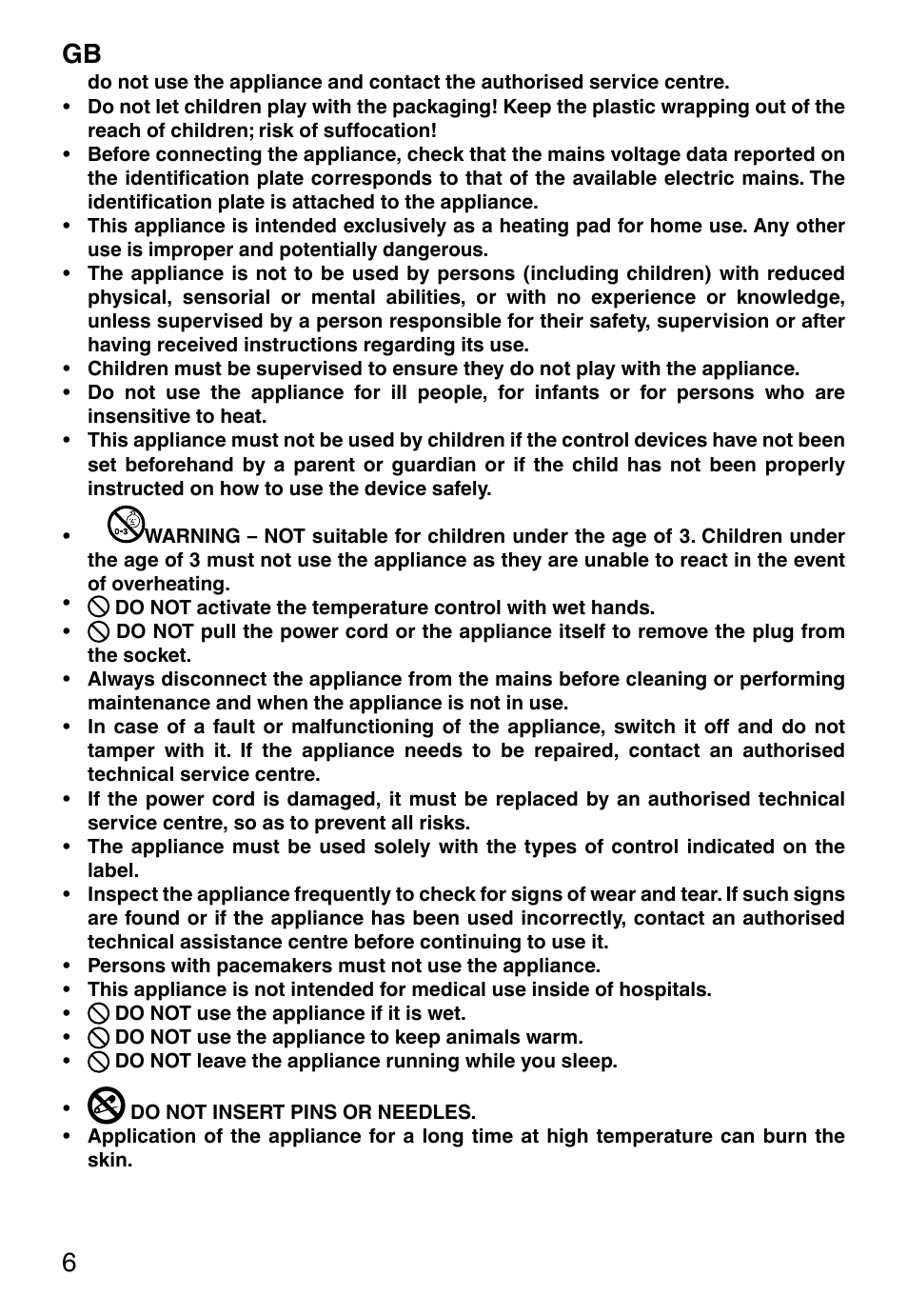 Gb 6 | Imetec HP-02 INTELLISENSE User Manual | Page 8 / 18