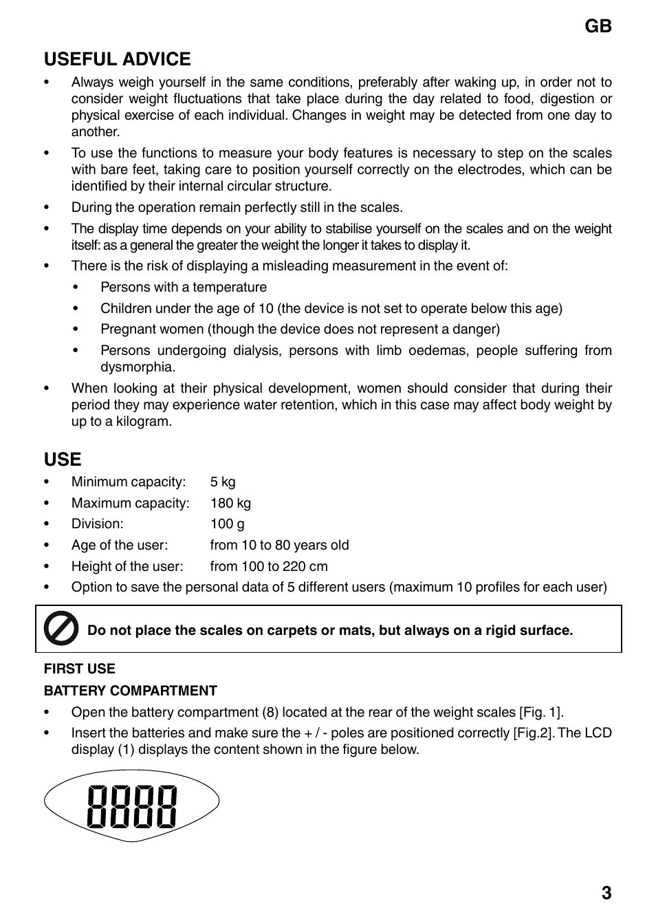 Useful advice, Gb 3 | Imetec BF3 300 User Manual | Page 5 / 14