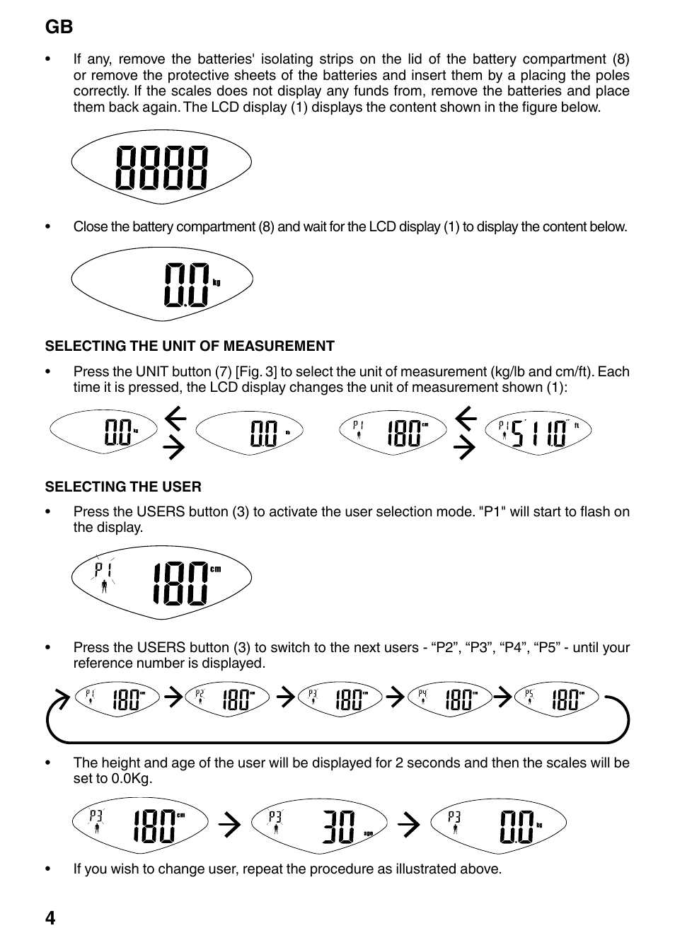 Gb 4 | Imetec BF3 300 User Manual | Page 6 / 14