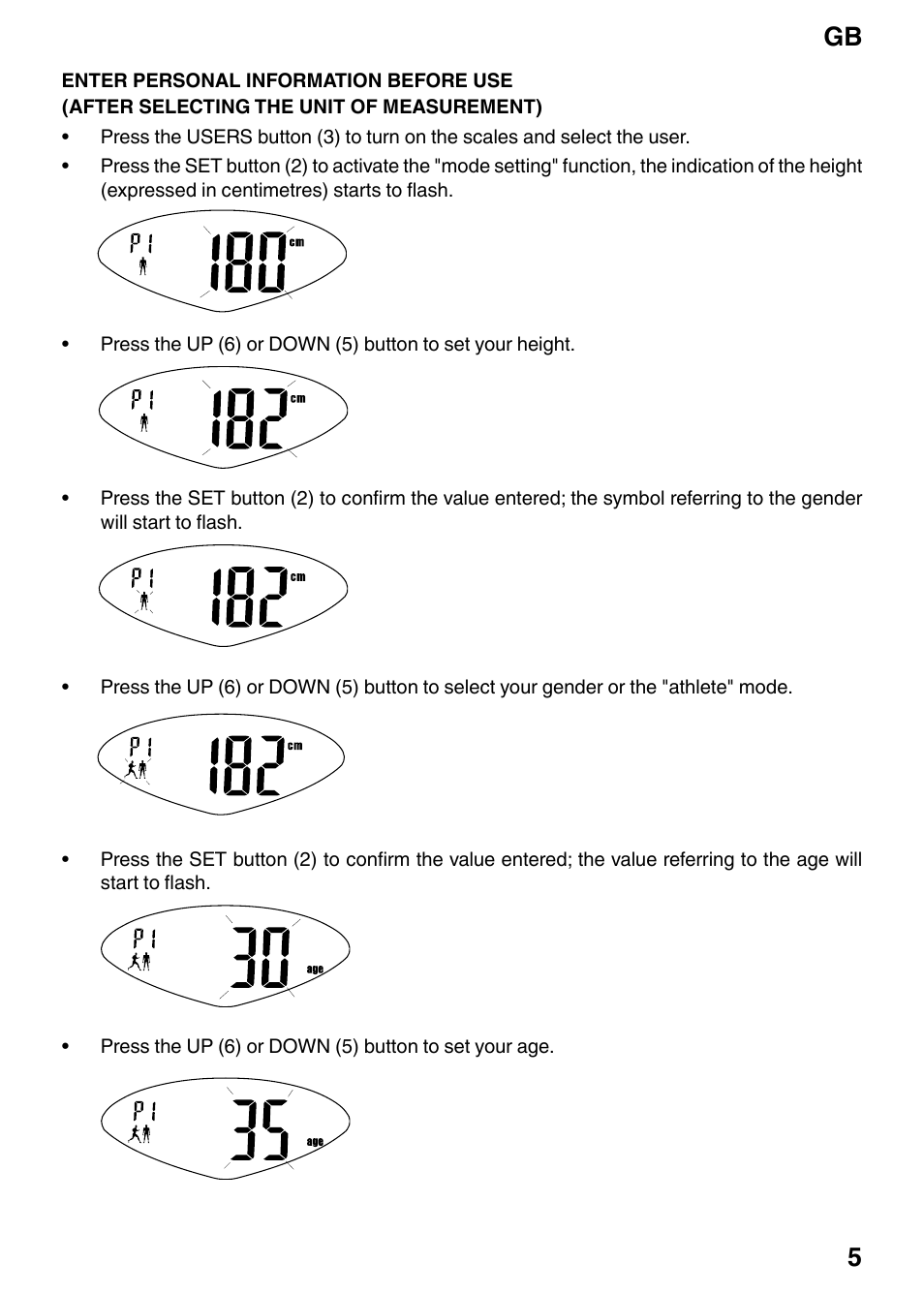 Gb 5 | Imetec BF3 300 User Manual | Page 7 / 14