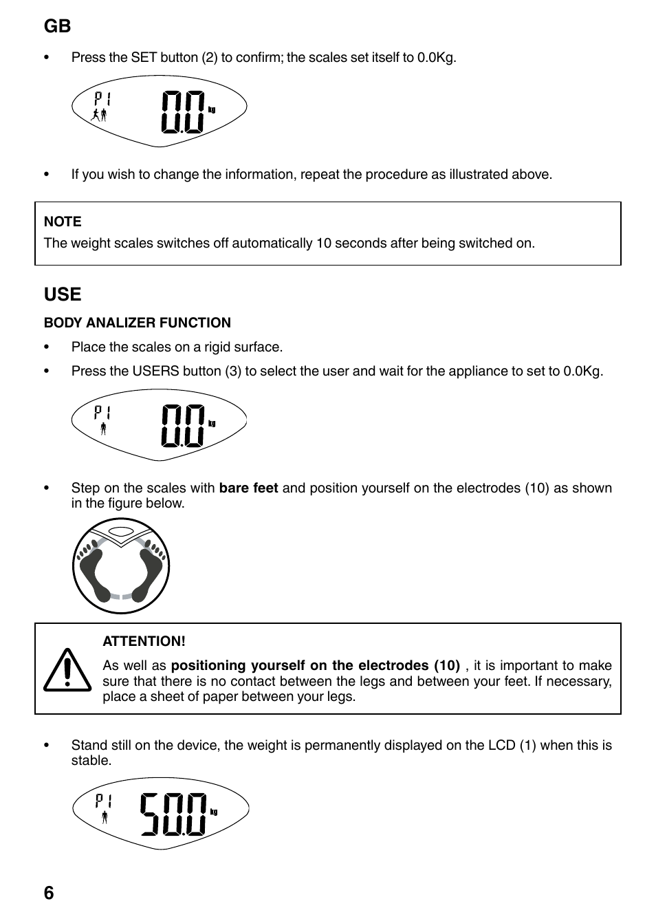 Gb 6 | Imetec BF3 300 User Manual | Page 8 / 14