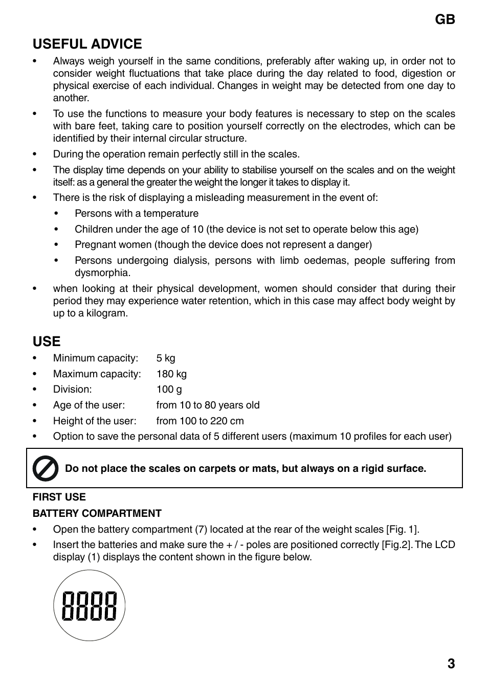 Useful advice, Gb 3 | Imetec BF2 200 User Manual | Page 5 / 14