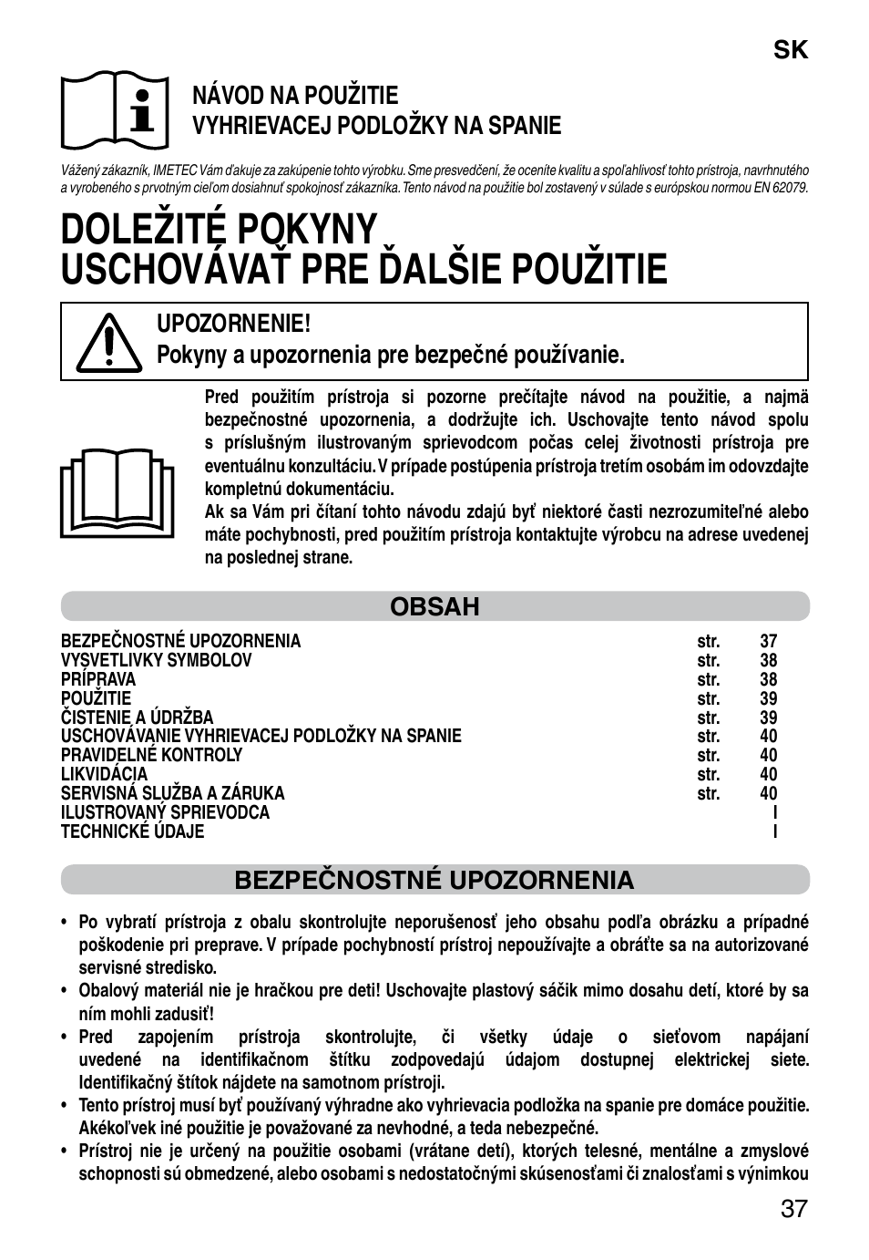 Imetec RELAXY SINGLE User Manual | Page 39 / 56