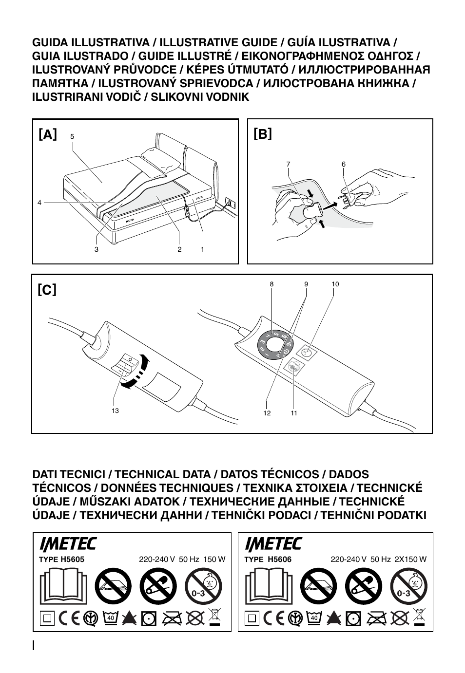 A] [b | Imetec RELAXY INTELLISENSE QUILTED DOUBLE DUAL User Manual | Page 2 / 56