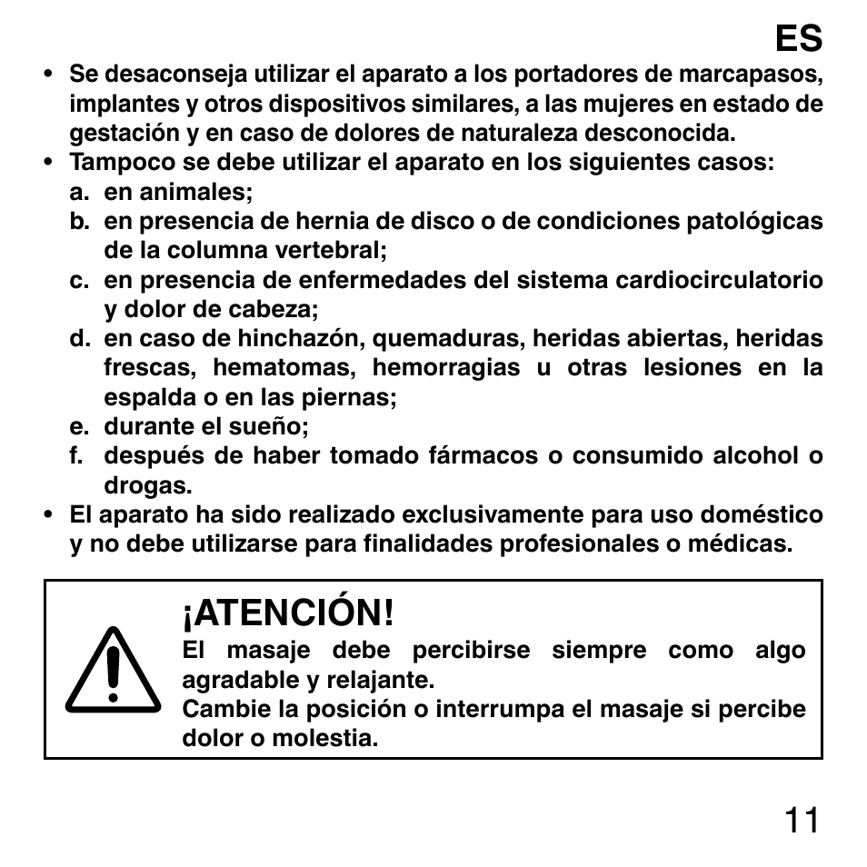 Atención | Imetec SENSUIJ ML3-200 User Manual | Page 16 / 69