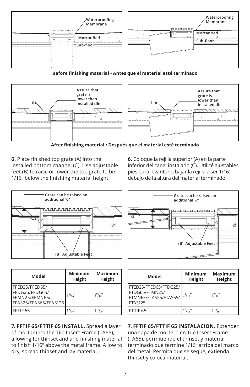Infinity Drain FFAS 65 Install Instructions User Manual | Page 7 / 8