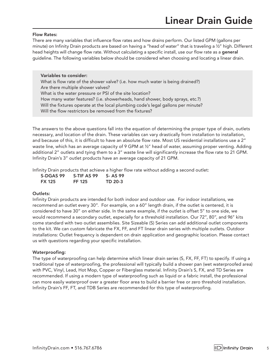 Linear drain guide | Infinity Drain Linear Drain Guide User Manual | Page 5 / 7