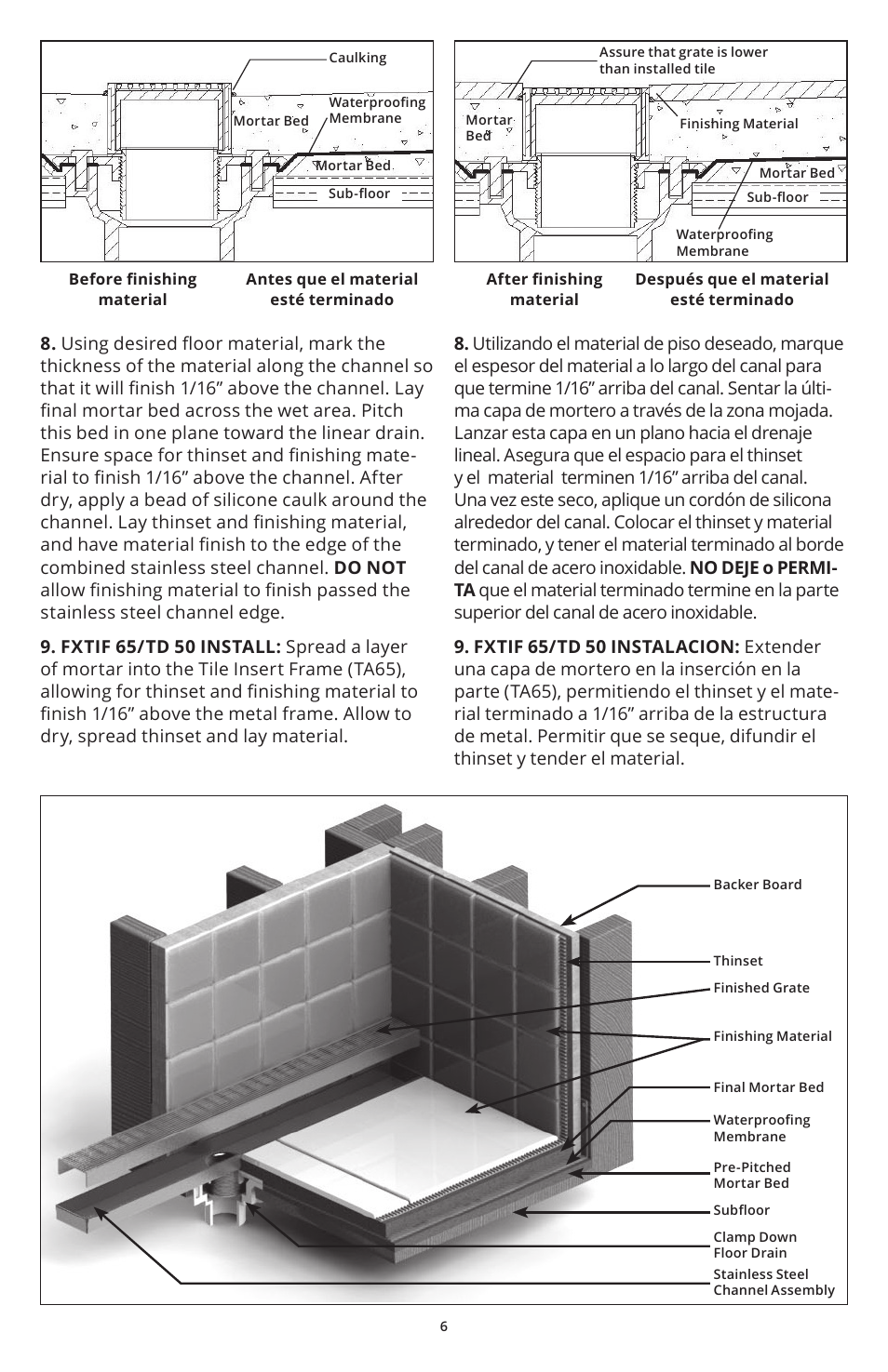 Infinity Drain TD Series Installation Instructions User Manual | Page 6 / 6