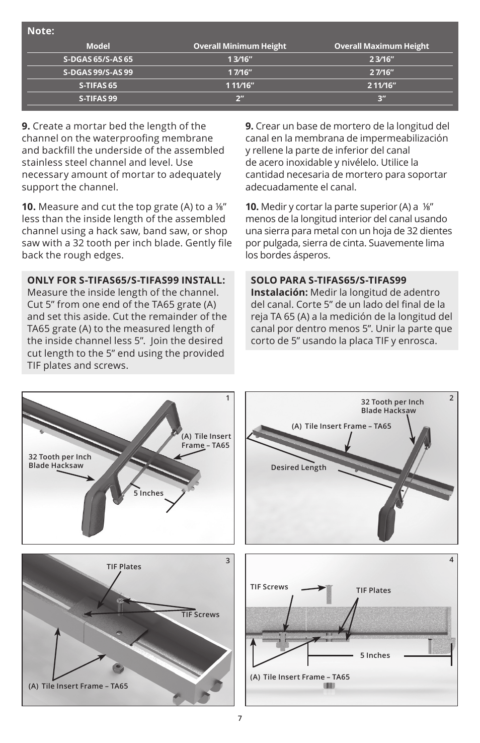 Infinity Drain S-DGAS 65 Install Instructions User Manual | Page 7 / 8