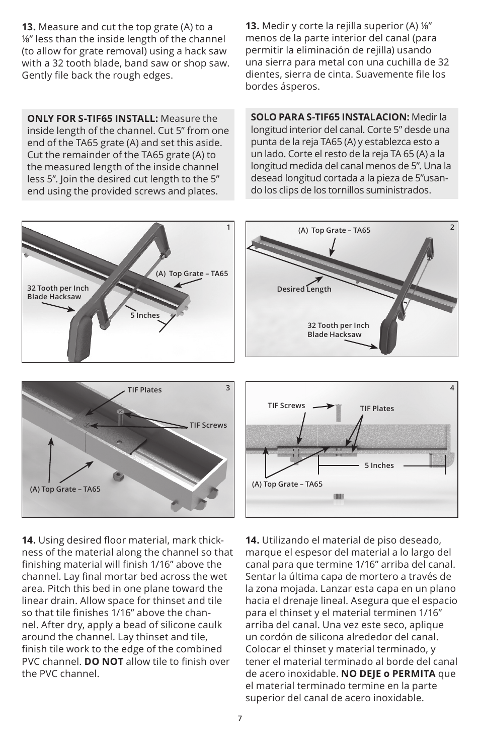 Infinity Drain S-AG 38 Install Instructions User Manual | Page 7 / 8