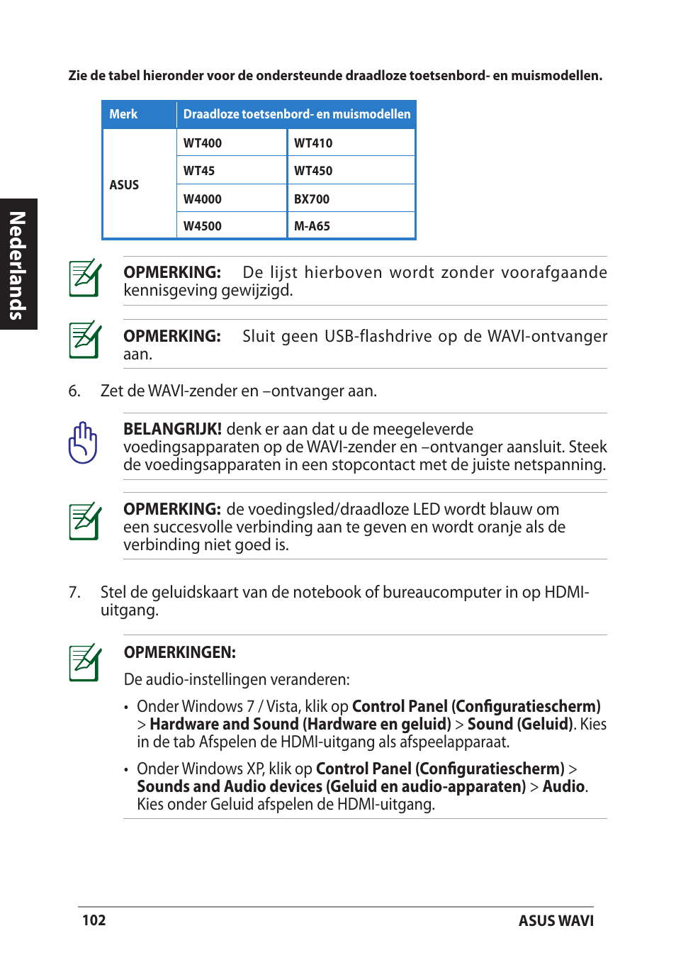 Neder lands | Asus WAVI User Manual | Page 102 / 197