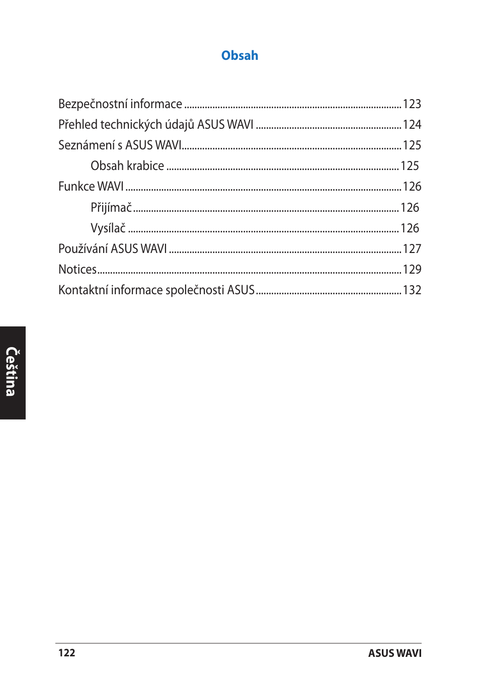 Čeština | Asus WAVI User Manual | Page 122 / 197