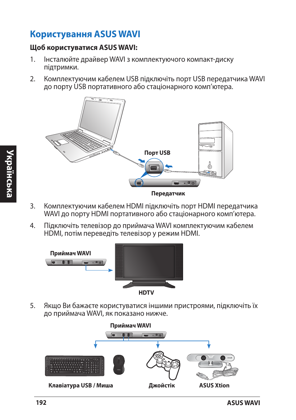 Користування asus wavi, Укр аїнськ а | Asus WAVI User Manual | Page 192 / 197