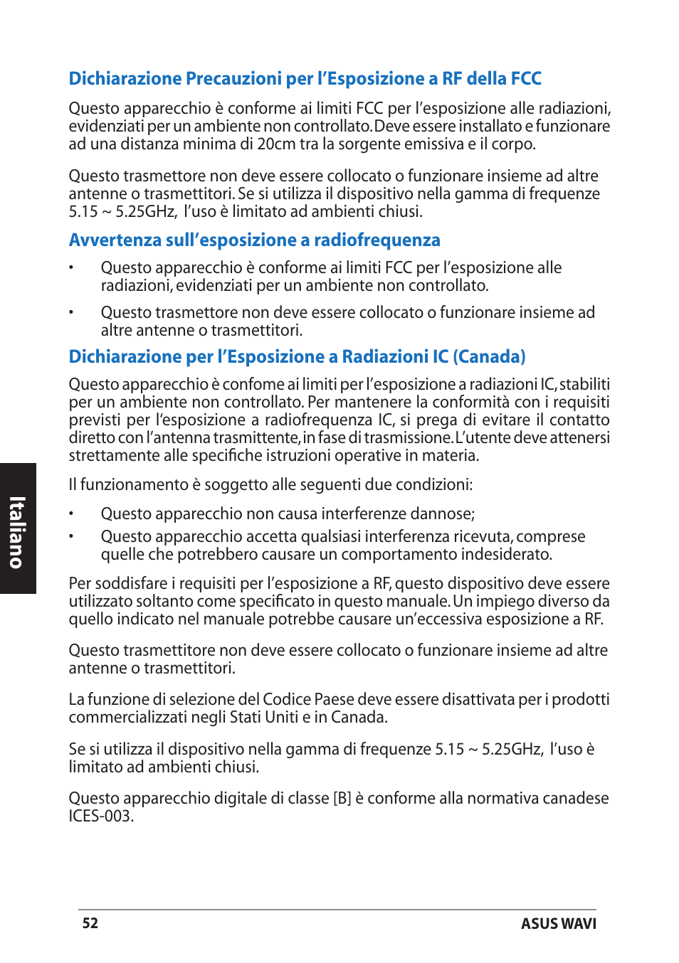 Deutsch italiano italiano italiano italiano | Asus WAVI User Manual | Page 52 / 197